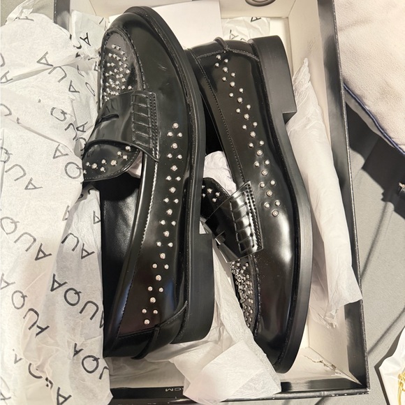 Black Studded Loafers AQUA - Picture 4 of 7
